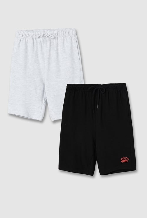 Boys Solid Shorts - Pack of 2