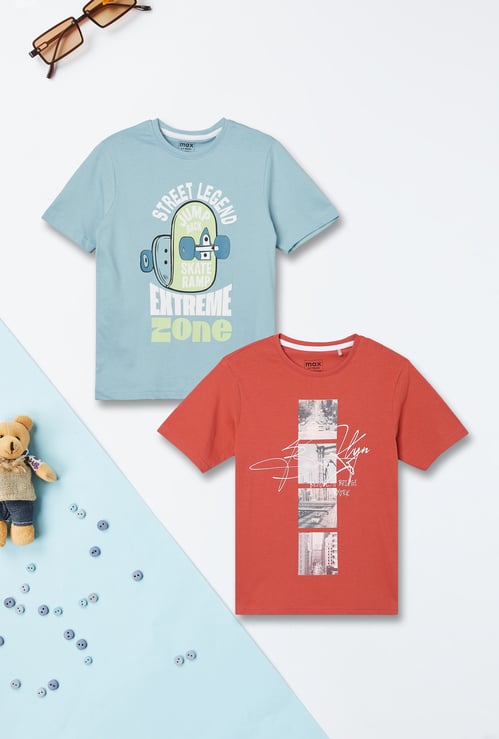Boys Printed T-shirts - Pack of 2