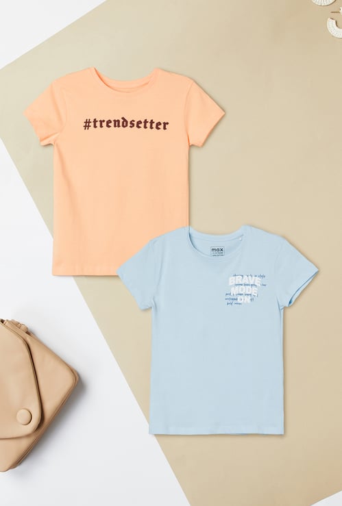 Girls Printed T-shirt - Pack of 2