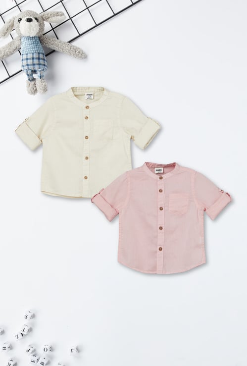 Boys Solid Shirt - Pack of 2