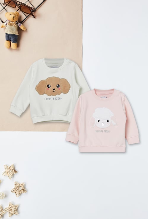 Girls Appliqued Sweatshirt - Pack of 2