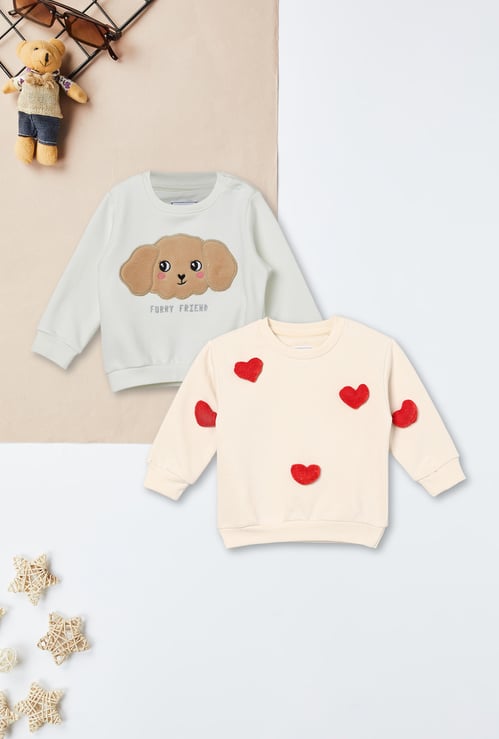 Girls Appliqued Sweatshirt - Pack of 2