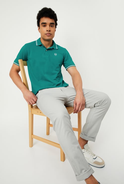 Men Solid Slim Fit Polo T-shirt