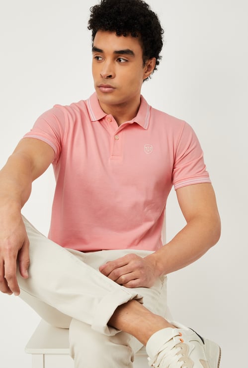 Men Solid Slim Fit Polo T-shirt