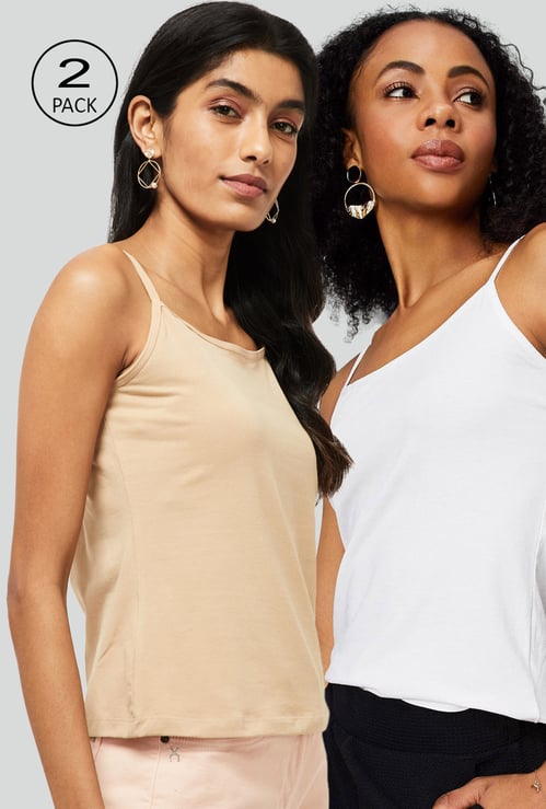Women Solid Camisoles - Pack of 2