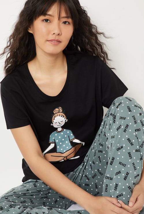 Women Printed PJ Set