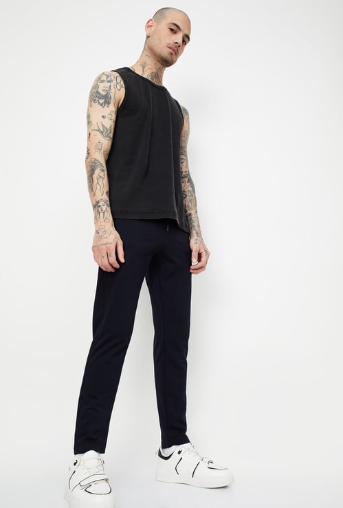 Men Textured Slim Fit Track Pants
