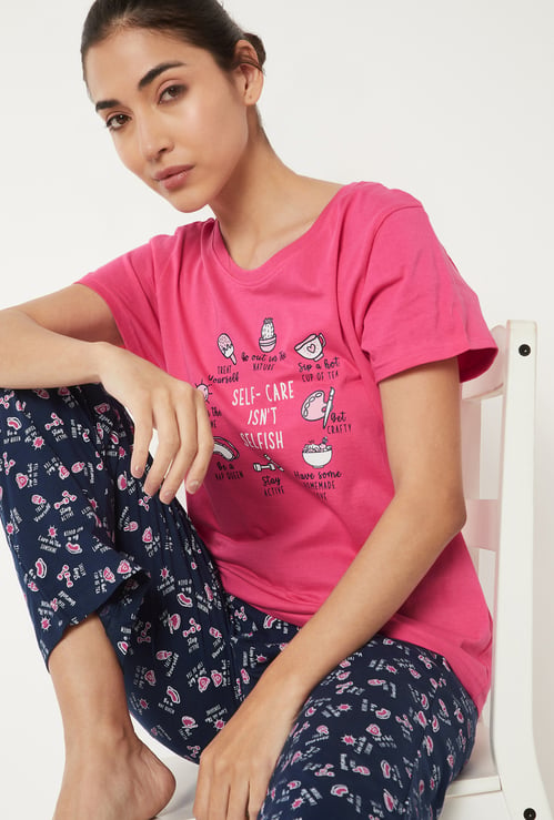 Women Printed PJ Set
