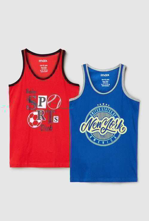 Boys Sleeveless Graphic Vest - Pack of 2