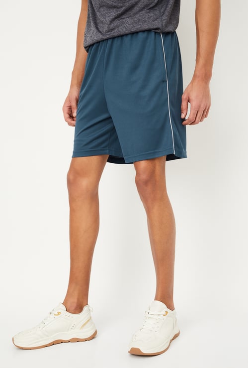 Men Striped Slim Fit Sports Shorts
