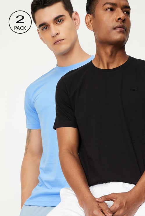 Men Solid Lounge T-shirts - Pack of 2