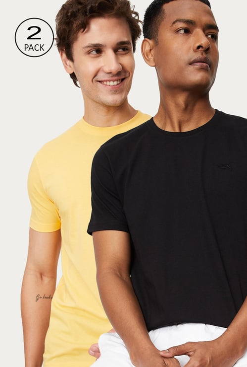 Men Solid Lounge T-shirts - Pack of 2