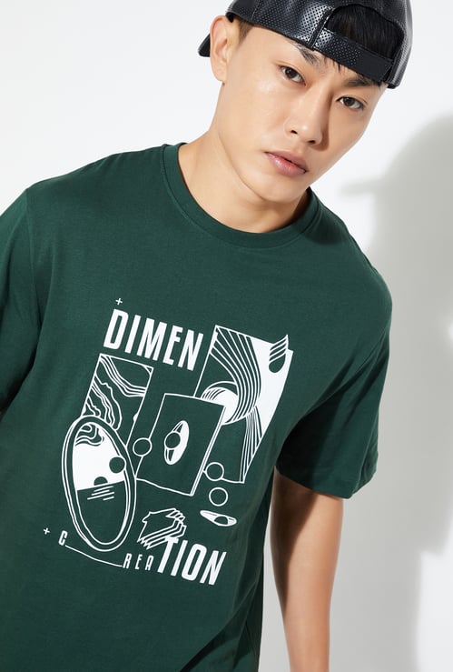 Men Cotton Slim Fit Graphic T-shirt