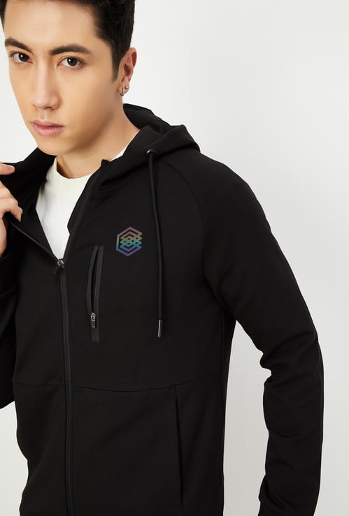 Men Solid Hooded Sweatshirt