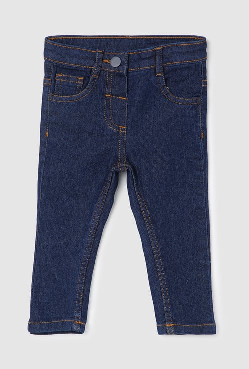 Girls Slim Fit Solid Jeans