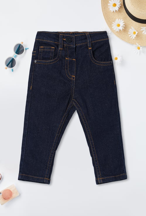 Girls Slim Fit Solid Jeans