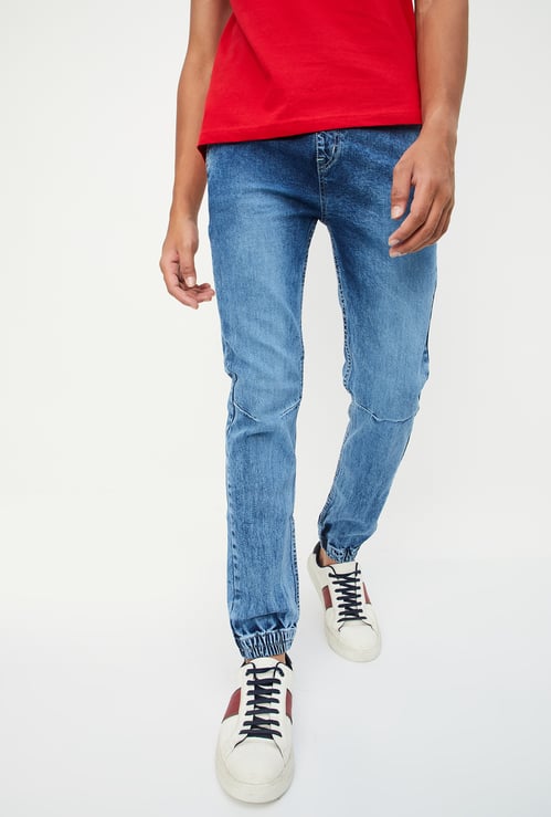 Boys Washed Denim Joggers