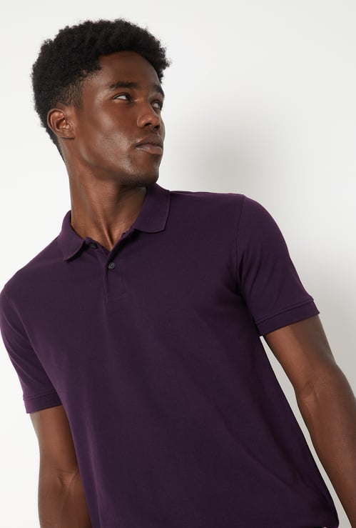 Men Slim Fit Solid Polo T-shirt