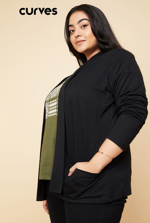 Women Solid Open-Front Shrug