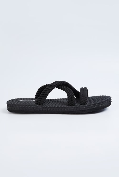 Women Textured Open-Toe Sliders