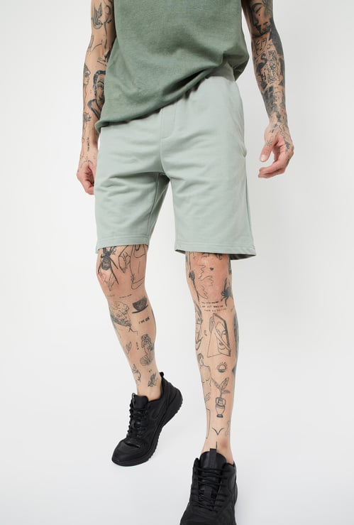 Men Solid Athleisure Shorts