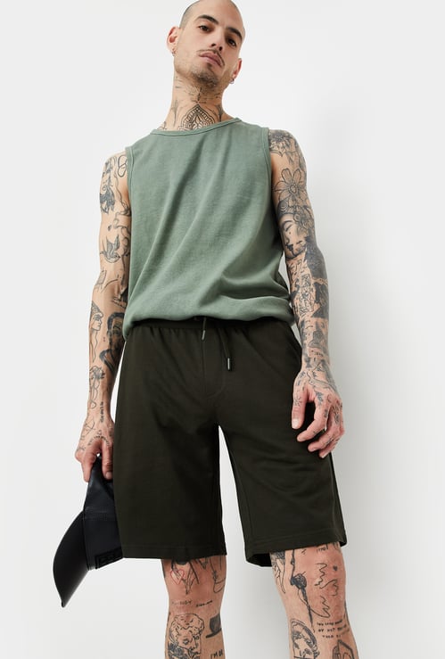Men Solid Athleisure Shorts