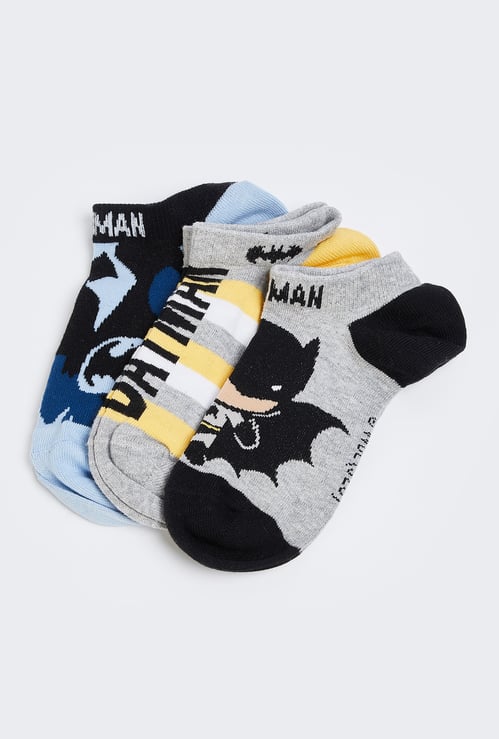 Boys Batman Printed Ankle-Length Socks - Pack of 3