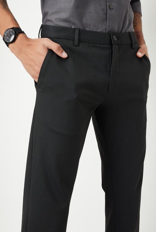 Men Solid Ultra Slim Fit Formal Trousers