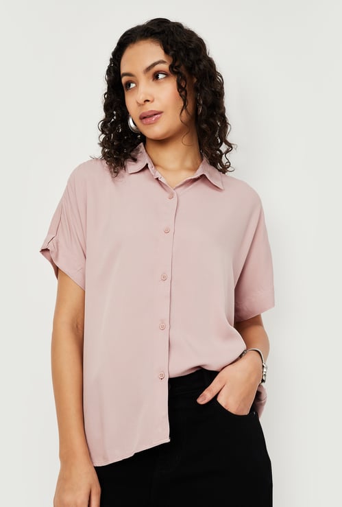 Women Solid Extended Sleeves Shirt