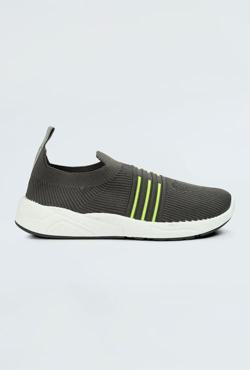 Boys Striped Slip-On Sports Shoes