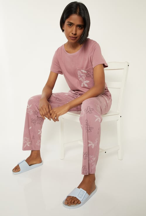 Women Floral Printed PJ Set