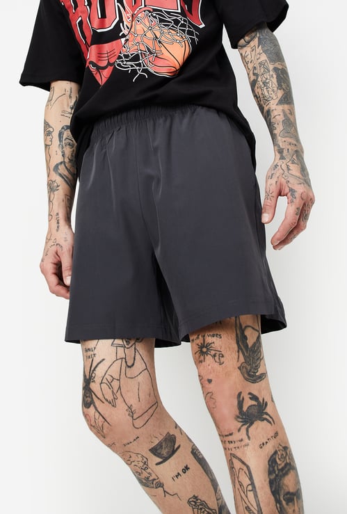 Men Solid Athleisure Shorts
