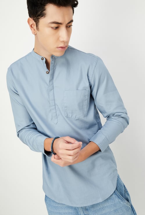 Men Solid Short Kurta