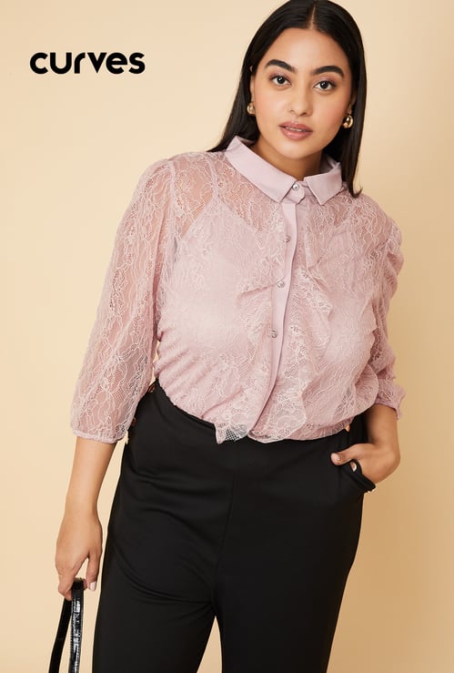 Women Lace Blouse with Camisole