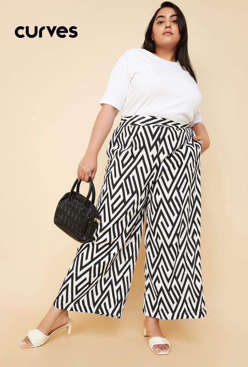 Women Printed Wide Leg Trousers