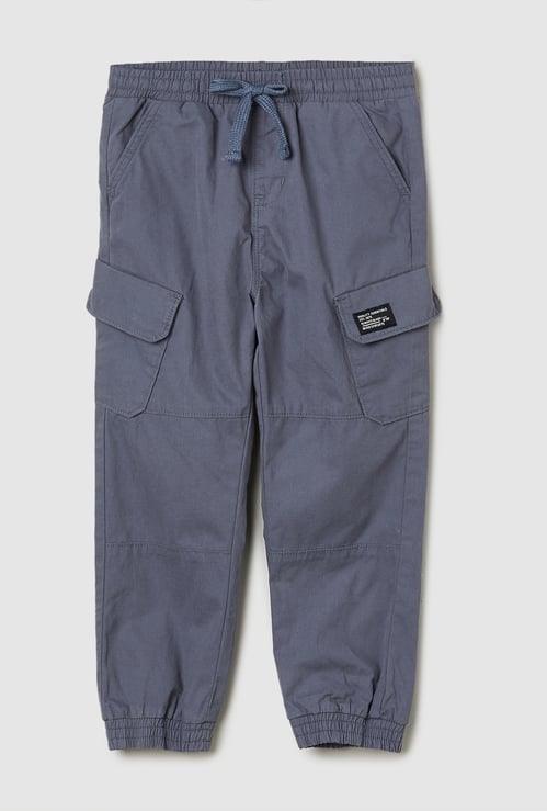 Boys Solid Cargo Joggers