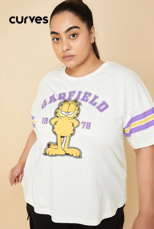 Women Garfield Printed Sports T-shirt