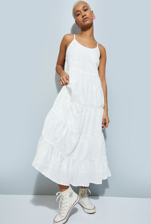 URB_N Women Embroidered Tiered Dress