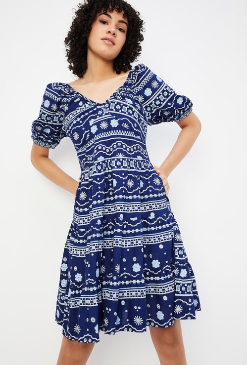 Women Printed Tiered Dress