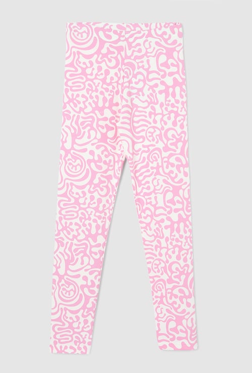 Girls Printed Full-Length Leggings