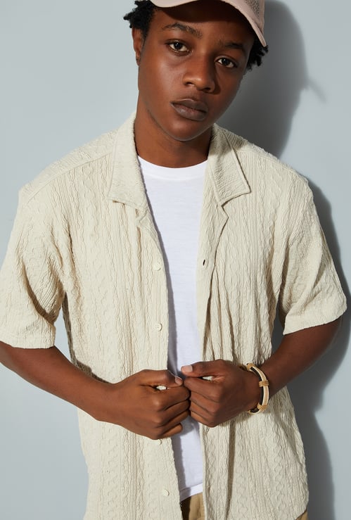 URB_N Men Relaxed Fit Jacquard Resort Shirt