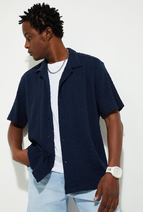 URB_N Men Relaxed Fit Jacquard Resort Shirt