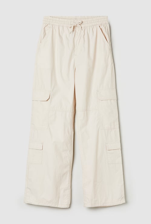 Boys Solid Cargo Trousers