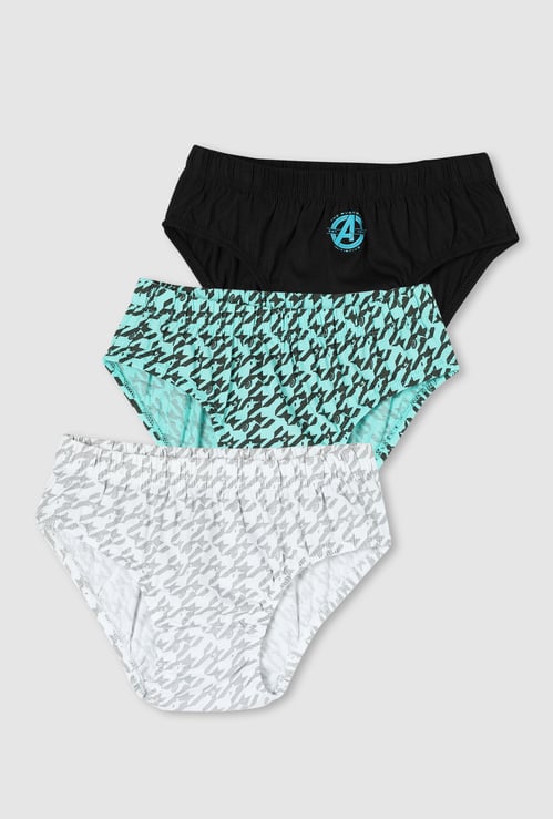 Boys Printed Elasticated Briefs - Pack of 3