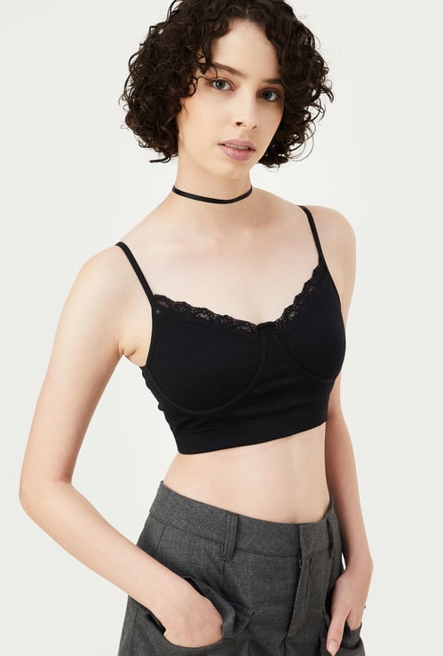 Women Solid Seamless Cami Bra