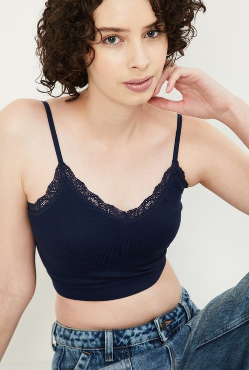 Women Lace Detail Cami Bra