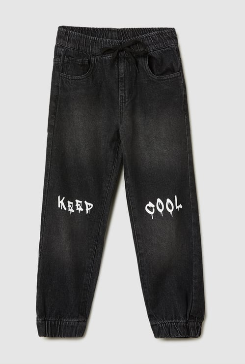 Boys Washed Denim Joggers