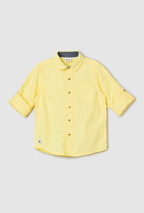 Boys Solid Casual Shirt