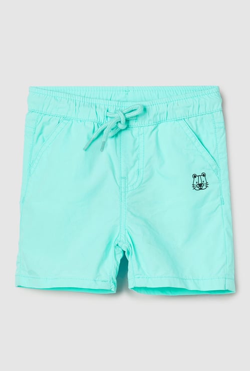 Boys Solid Woven Shorts