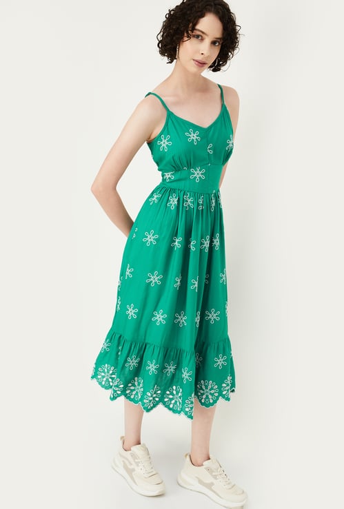 Women Embroidered Midi Dress